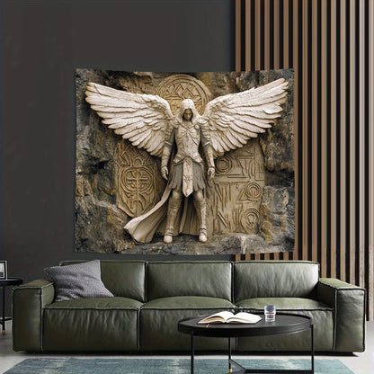 Glam Style 3D Angel Wall Tapestry for Polyester Hanging Decoration for Living Room, Bedroom, Office and Party