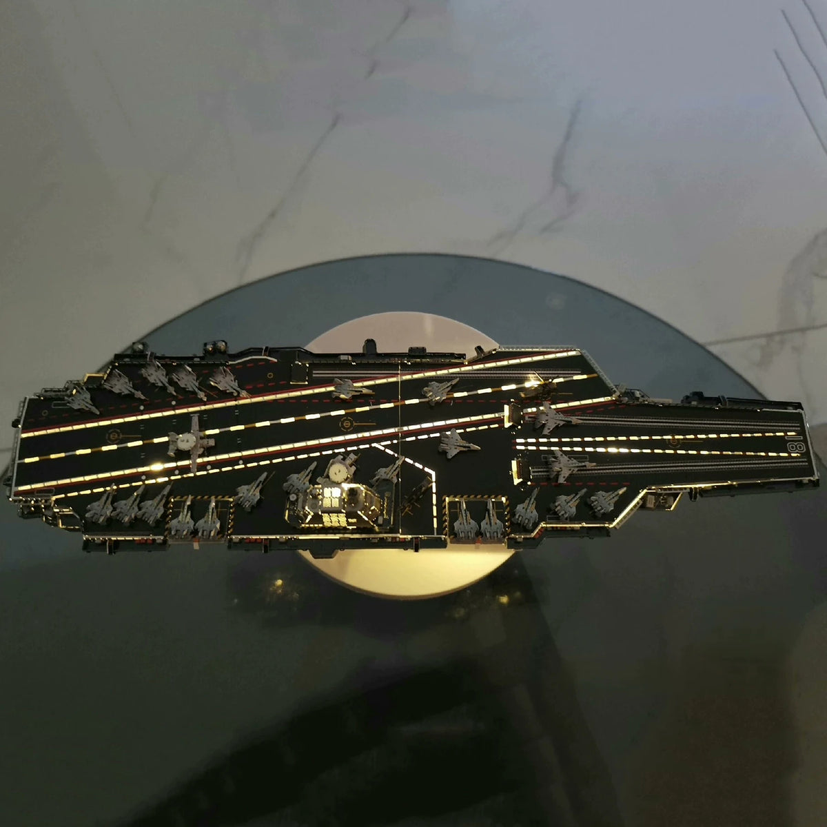 1/1000 Scale Fujian Aircraft Carrier Model 33cm Made of Metal Equipped with Lights Ships Static Model Ship Toy Ornament
