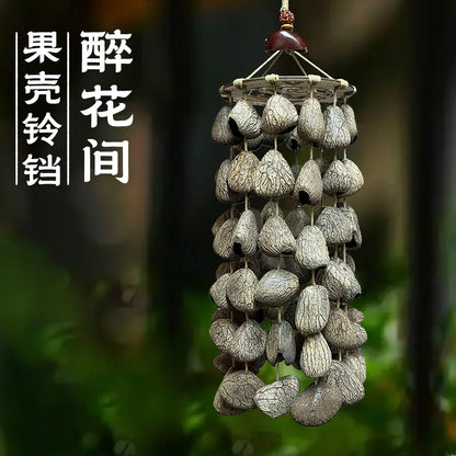 Indonesia Natural Plant Shell Bell Pendant Sound Therapy Meditation Hand Ringing Bells Plant Fruit Wind Chimes Pendant