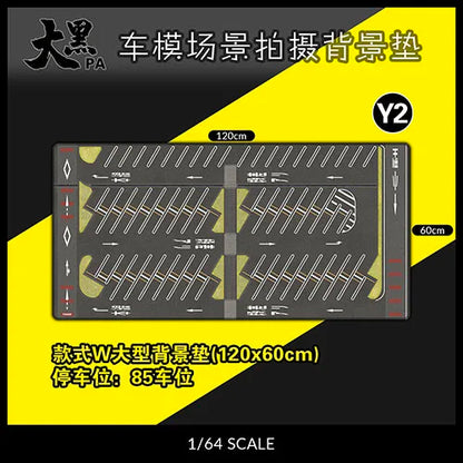 80CM 1:64 Scale Model Car Scene Mat Large Parking Lot Mat for Diecast Vehicle Scene Display Toy Mouse Pad Scene Show Toy
