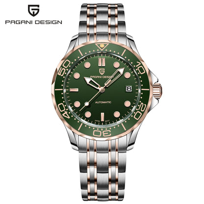 2025 New PAGANI DESIGN Diving Mens Watches Gold Luxury Automatic Watch For Men Mechanical Wristwatches AR Sapphire Ceramic Bezel