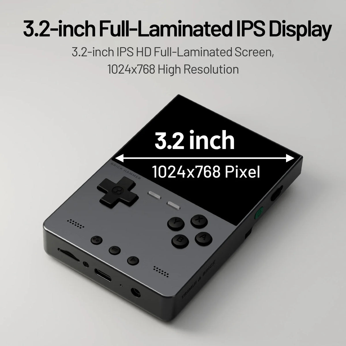 Metal Body Trimui Brick Hammer Console - 3.2" Ultra-Clear IPS Screen 3000mAh Open Source Handheld Retro Game Machine best Gift