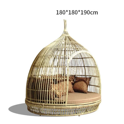 ！@Modern Outdoor Patio Garden Rattan Chair Sofa Set Casual Beach Birdcage Recliner Bird's Nest Net Celebrating Art Design
