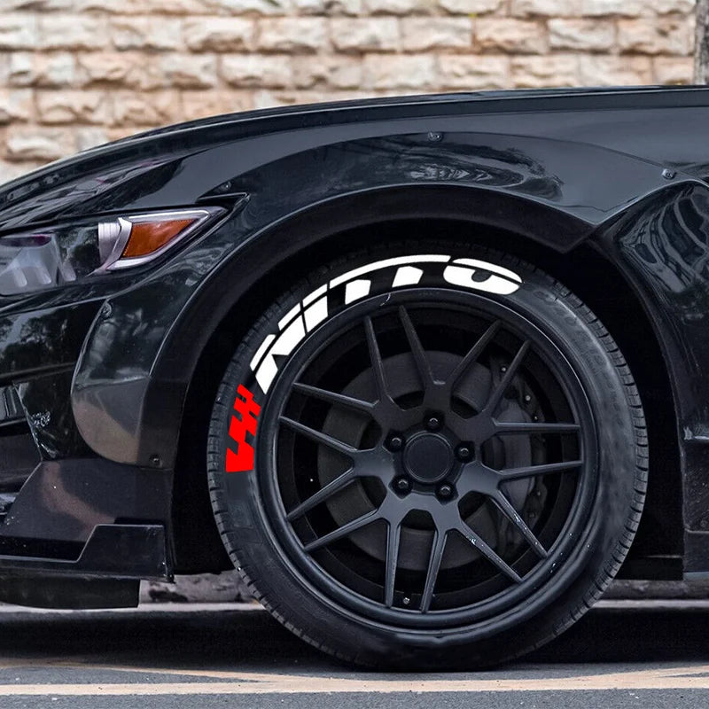 NITTO Tire Lettering Sticker 1.06'' Font Tall For 14''-22 Wheels With Transfer Film Permanent Car Tire Decals Waterproof