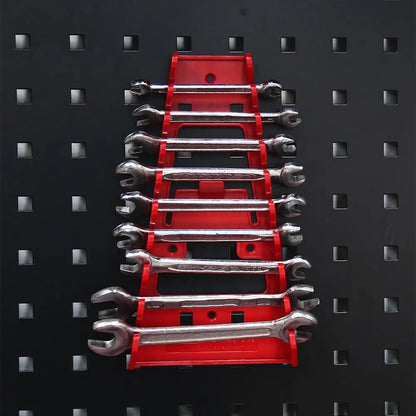 Red Wrench Organizer Plastic Wrench Rack Wall Mounted Tray Sockets Storage Tools Rack Sorter Standard Spanner Holders 1-5pcs