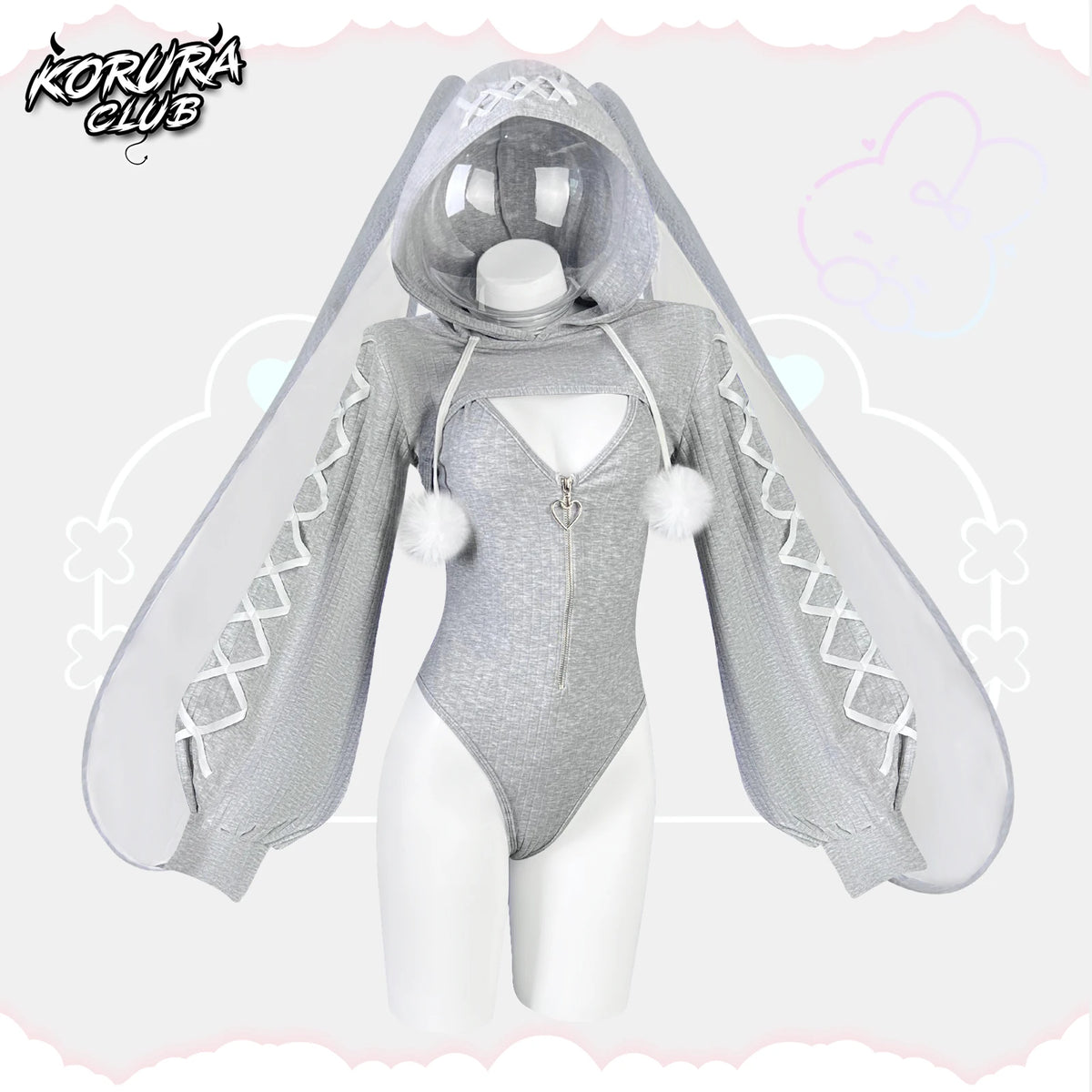 KORURACLUB Cosplay Sexy maid outfit Bunny Outfit cosplay women Animal Costumes Bunny Bodysuit Fluffy rabbit ears tail