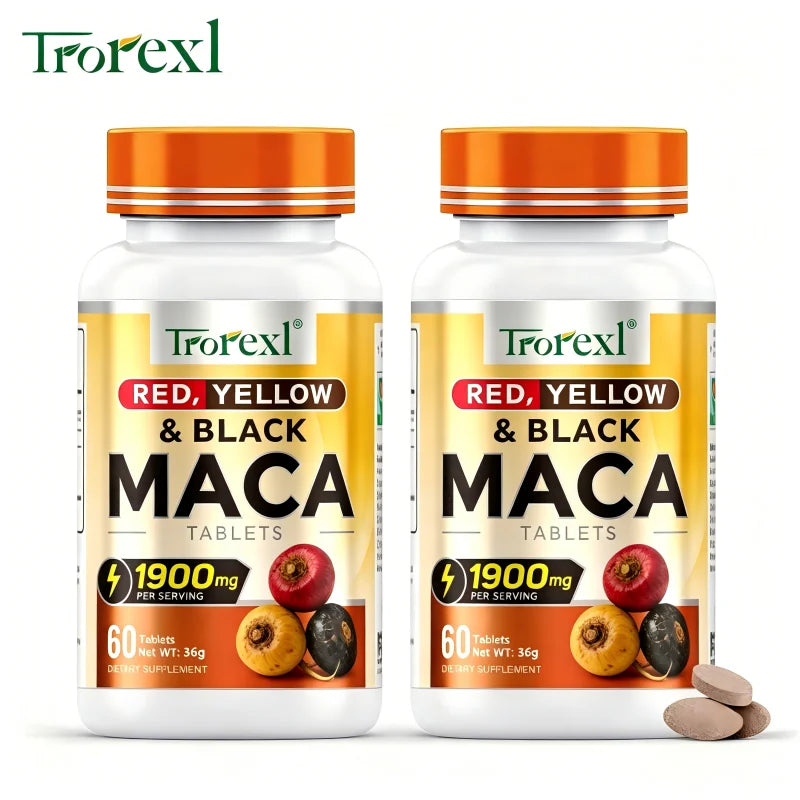 Natural Maca Root Tablets-Supports Vitality & Physical Performance, Balances Hormone, Overall Wellness