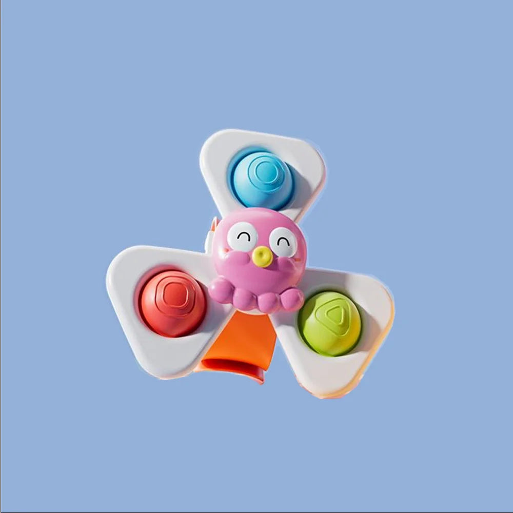 Suction Cup Spinning Cartoon Animal、Insects Spinner Toys Baby High Chair Window Gyro Stress Reliever Kids Bath Toys Gift