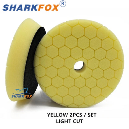 Sharkfox Polishing Pads 5/6 Inch Germany Foam Buff Sponge Pads Auto Car Buffing Pad Set for DA/RO Polisher Buffer Tools