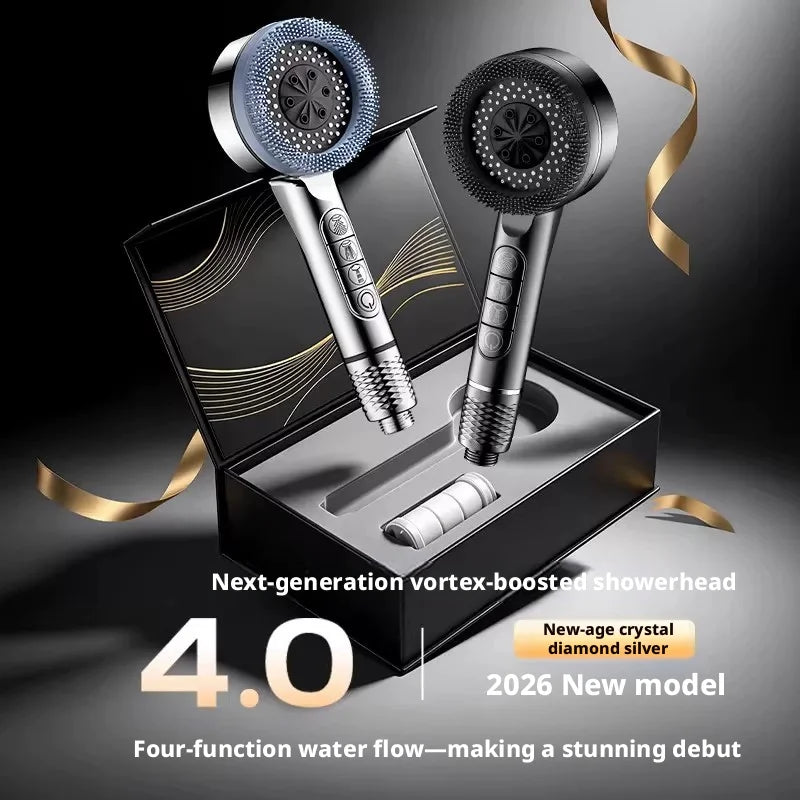 4Modes Pressure Boost Shower Head Multifunction Adjustable Large Water Shower Nozzle Massage Bathroom Accessory