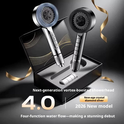 4Modes Pressure Boost Shower Head Multifunction Adjustable Large Water Shower Nozzle Massage Bathroom Accessory