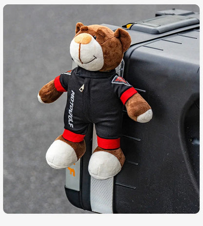 2025 New Motorcycle Decoration Bear Doll Pendant Cute Cartoon Motorcycle Bear Doll Car Trunk Accessories Motorcycle Bear