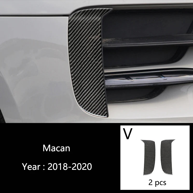 Car Styling For Porsche macan 2014-20 Carbon fiber Center Console Air outlet Dashboard Covers Stickers Interior Auto Accessories
