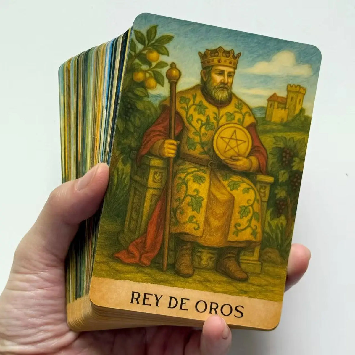 Spanish Tarot Deck, 78 Tarot Cards for Beginners with PDF Guidebook, Future Decision & Divination Game, 12x8cm，Card Games