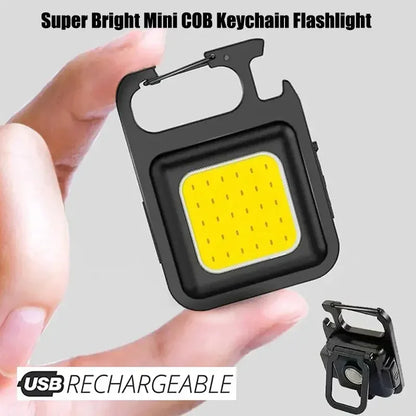 Super Bright MINI COB Keychain Flashlight Charging Lamp Camping Lights with Magnet 4 Lighting Modes for Camping Home