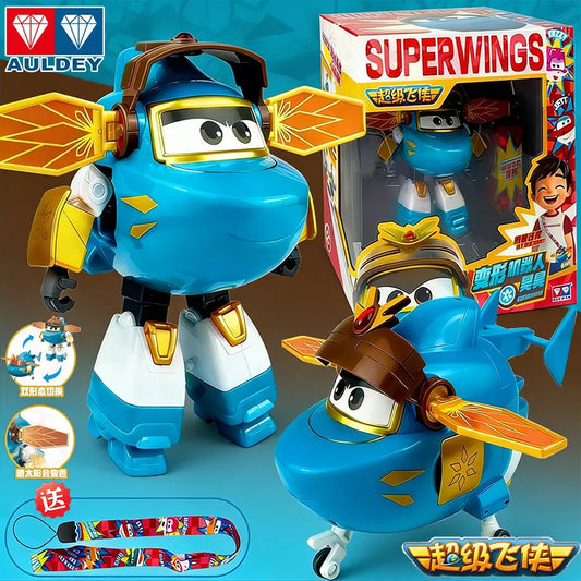 Auldey Authorized Super Wings Deformation Robot Hao Ku Ying Action Figure Model Kids Toy Birthday Holiday Gift