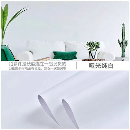 Macaron DIY Solid Color Stickers Self-adhesive Thickened Waterproof PVC Bedroom Dormitory Wardrobe Wall Renovation Wallpaper