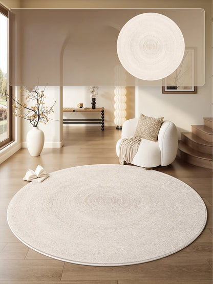 Cream Style Carpets for Living Room Minimalist Bedroom Decor Round Carpet Fluffy Soft Lounge Floor Mat Thick Plush Cloakroom Rug