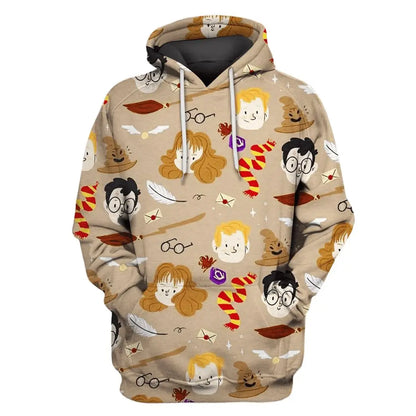 2024 autumn and winter Harajuku fashion men's hoodie casual y2k sweatshirt men's 3d printed red owl college pattern sport hoodie