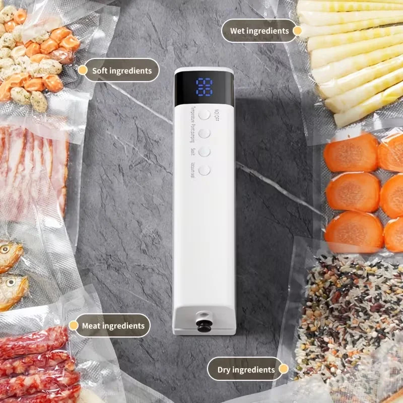 USB Charging Automatic Food Vacuum Sealing Machine, Portable Multifunctional Wireless Vacuum Packaging Machine, Can Inflate Air