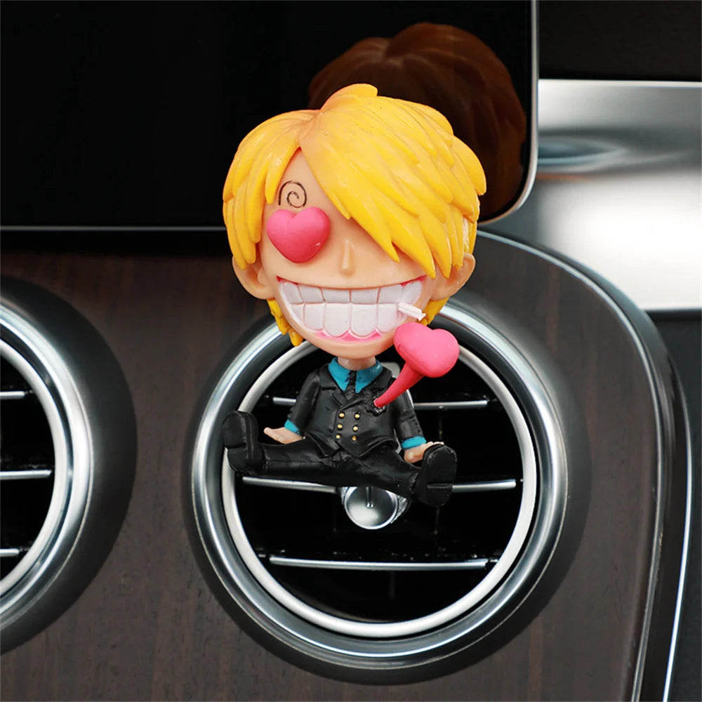 ONE PIECE Action Figures Cartoon Car Air Vents Perfume Holder Fragrance Tablet Luffy Car Accessories Decorative Ornaments Gifts