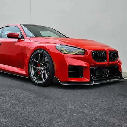 For BMW M2 G87 2022+ Carbon Fiber Car Front Bumper Diverter Spoiler Diffuser Front lip chin Shunt AD Style body kit