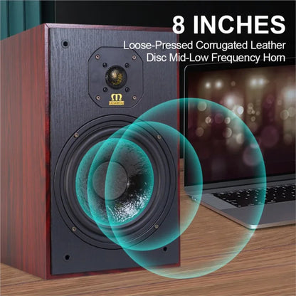 8Inch Bookshelf Speakers 50W HiFi Sound Box 93dB Sensitivity Loud Speaker 4ohm Wooden Passive Audio 4'' Tweeter For Home Theater