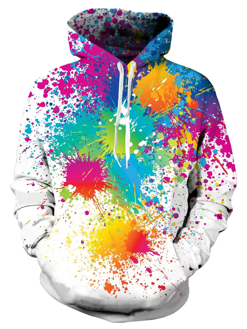 New Printed Unisex Hoodies Novelty Print 3D Patternv Hooded Pullover Sweatshirt With Pocket Hoodie Streetwear Loose Comfortable