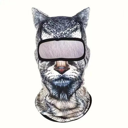3D Cat Ski BalaclavaAnimal Face Covering Full Face Hood Masque Cute AnimalBalaclava Motorcycle Motocross Ski Snowboard Hat Good