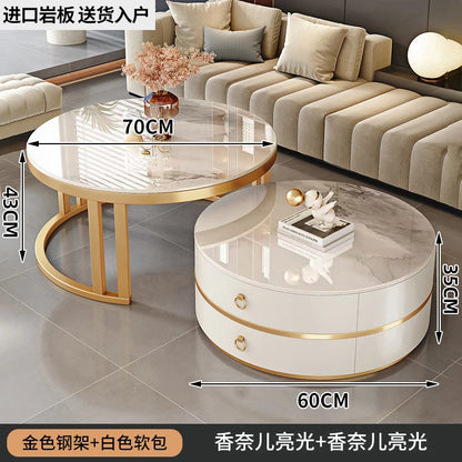 European Elegant Coffee Tables Multifunction Trendy Modern Minimalist Coffee Tables With Drawers Storage Mesa Centro Furniture
