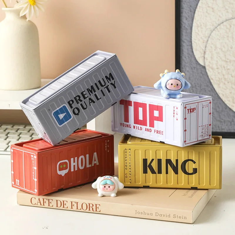 Iron Storage Box Retro Industrial Style Metal Miniature Container Model Decorative Storage Box Creative Model Display Piece