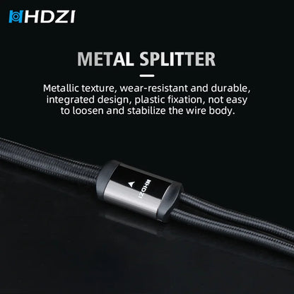 HHDZI Speaker Cable 6N OFC, 14AWG Speaker Cable, Gold-Plated Banana Head Audio Cable, Amplifier Hi-Fi System