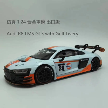 1:24 R8 LMS GT3 Supercar Alloy Car Diecasts & Toy Vehicles Car Model Miniature Scale Model Car Toys For Children