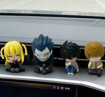 Death Note Sleeping Mini Figures 4pcs/Set L Misa Amane Light Yagami Ryuk Cute Anime Figurine Ornament Car Decor Capsule Toy Gift