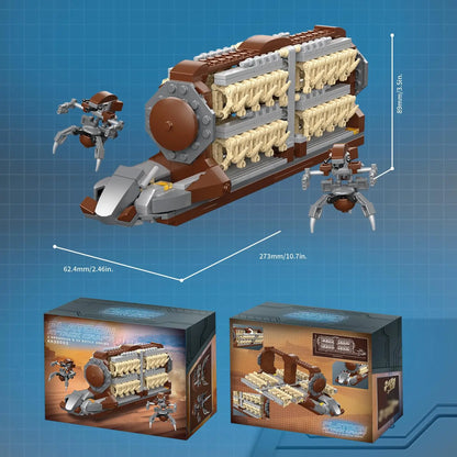 522PCS Space War Transport Vehicle Building Blocks Alien War Soldier Car Model Bricks Desktop Decoration DIY Toys Holiday Gifts