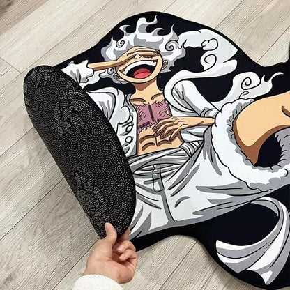 One PIECE Luffy Gear 5 Shaped Anime Room Manga Cartoon Irregular Rug Home Decoration Carpets Non-Slip Mat Sofa Living Room Gift