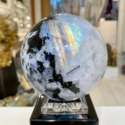 1pc Moonstone Sphere - Unique Polishing Stone Ball - Home Decoration, Festival Gifts - Perfect Gift for Crystal Collectors