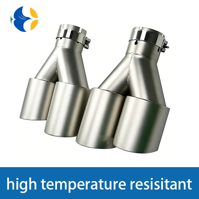 Exhaust Dual Exhaust Tips Car Universal Matte Stainless Titanium alloy color Double Exit Exhaust Pipes Muffler Tailpipe No Logo