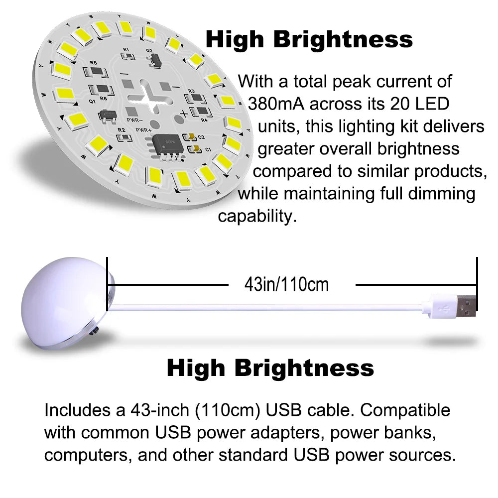 Lighting Kit For Lego 21357 Pixar Lamp - Touch Control 3 Colors & Dimmable LED USB Powered Light Set (Not Including Model Bricks