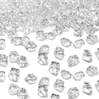 100Pcs 11*14mm Crushed Diamond Ice Crystal Clear Plastic Rocks Fake Diamonds Clear Acrylic Gems  for Decor Photography Prop