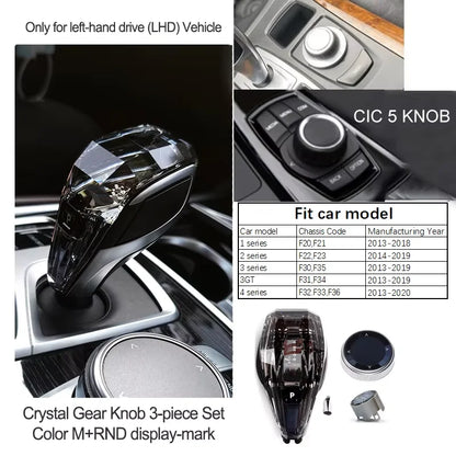 Crystal Gear Shift Lever Knob Set For BMW 5 Series G30 G32 G01 G08 7 Series G11 G12 F10 F20 F30 F32 F25 F26 X5 X6 F15 F16