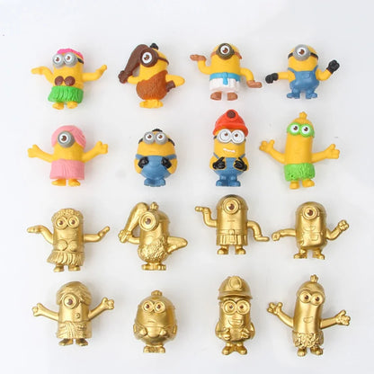 Kawai Capsule Toys Commemorative Gold Miniones Kingdom Gru Kevin Bob 3D Eye Despicable Action Figure Toys Xmas Gifts