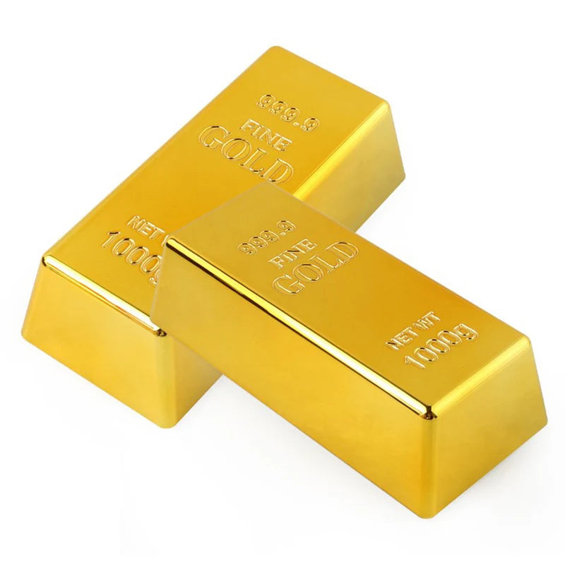 Fake Gold Bar Plastic Golden Paperweight Home Decor Bullion Simulation Decoration Crafts Creative Brick Toy Shop