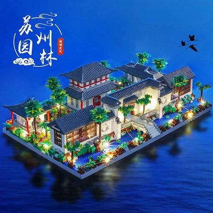 Chinese Traditional Suzhou Classical Yard Garden Temple Building Block 3900+Pcs Mini Assembled Bricks Construction Toys