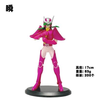 19CM Anime Figure Phoenix Ikki Hyoga Seiya Shiryu Standing Armor Model Children's Toys PVC Box Desktop Collection Decoration