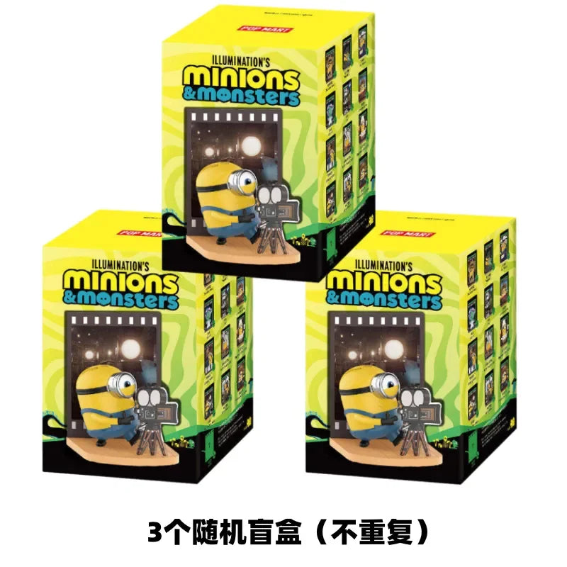 2026 Popmart Minions & Monsters Series Blind Box Collectible Figure Desktop Ornament Film Toys Figure   Model Mystery Box Gifts