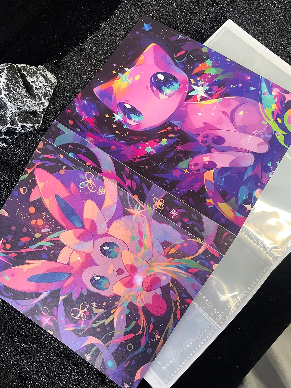 2026NEW PTCG Eevee Collectible Card Album 4 Compartments Can Hold 240 Pcs Card Gengar Ex Collectible Card Book Storage Bookcase