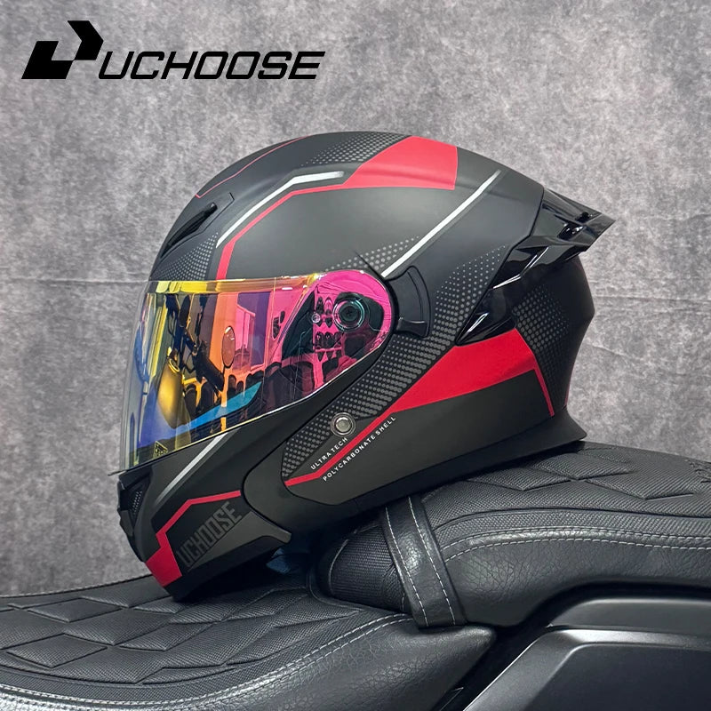 High Quality DOT Motorcycle Helmet Four Seasons Motocross Racing Modular Flip Up Casco Moto Men Women Off Road Helmet Unmasked