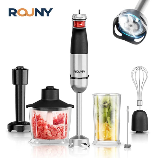 Electric Hand Held Stick Blender 6-in-1 Multi-Purpose Immersion Hand Blender,Stainless Steel Blades,Home & Kitchen, 1500W MAX