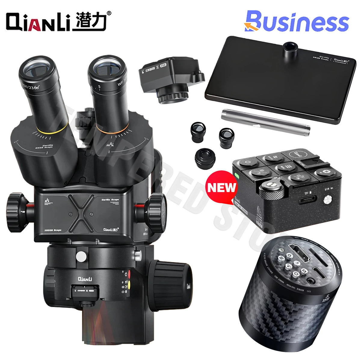 Qianli Gorilla 6558 Trinocular Microscope 6.5X-58X Zoom Industrial Thermal 4K Camera For Mobile Phones Motherboard Repair Tools